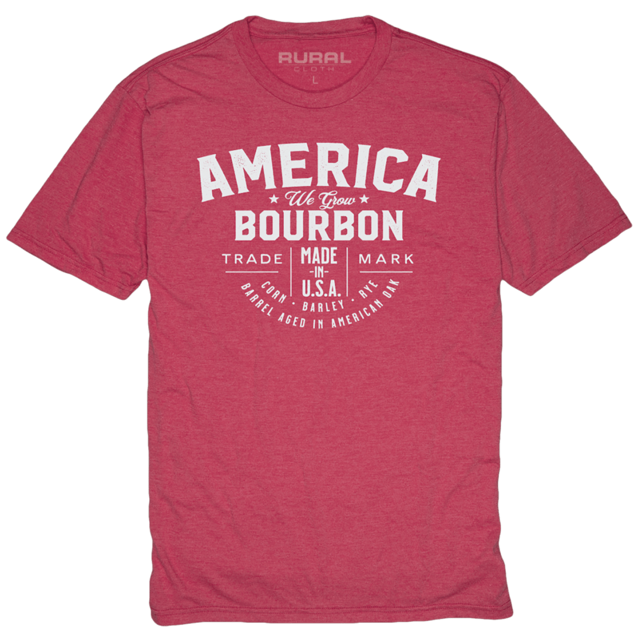 Rural Cloth T-Shirt America We Grow Bourbon Tee-Red Frost