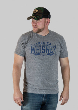 Rural Cloth T-Shirt America We Grow Whiskey Tee - Gray
