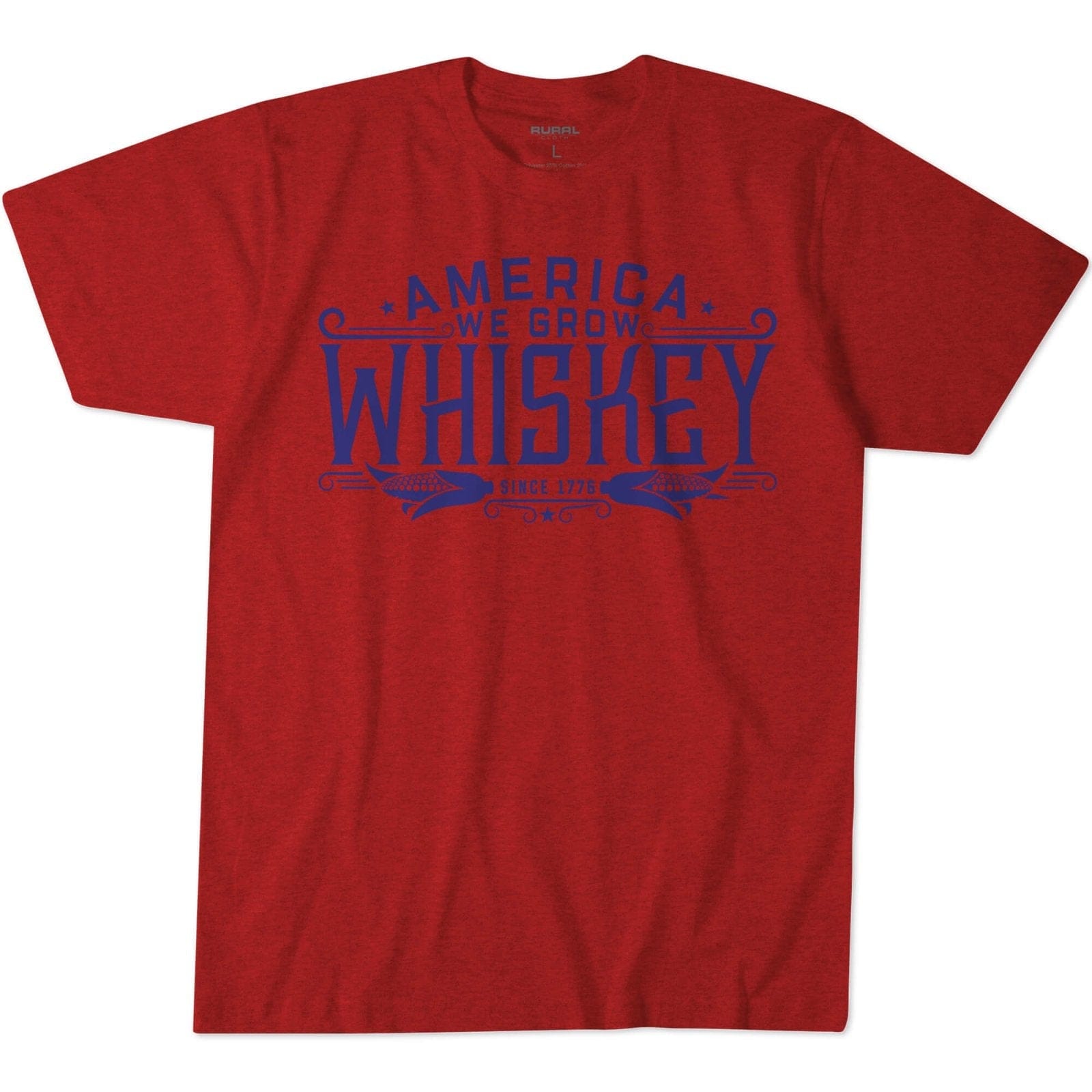 Rural Cloth T-Shirt America We Grow Whiskey Tee-Heather Red