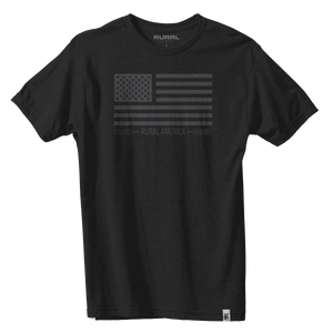 Rural Cloth T-Shirt Black Out Flag Tee
