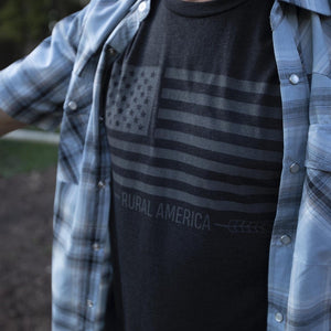 Rural Cloth T-Shirt Black Out Flag Tee