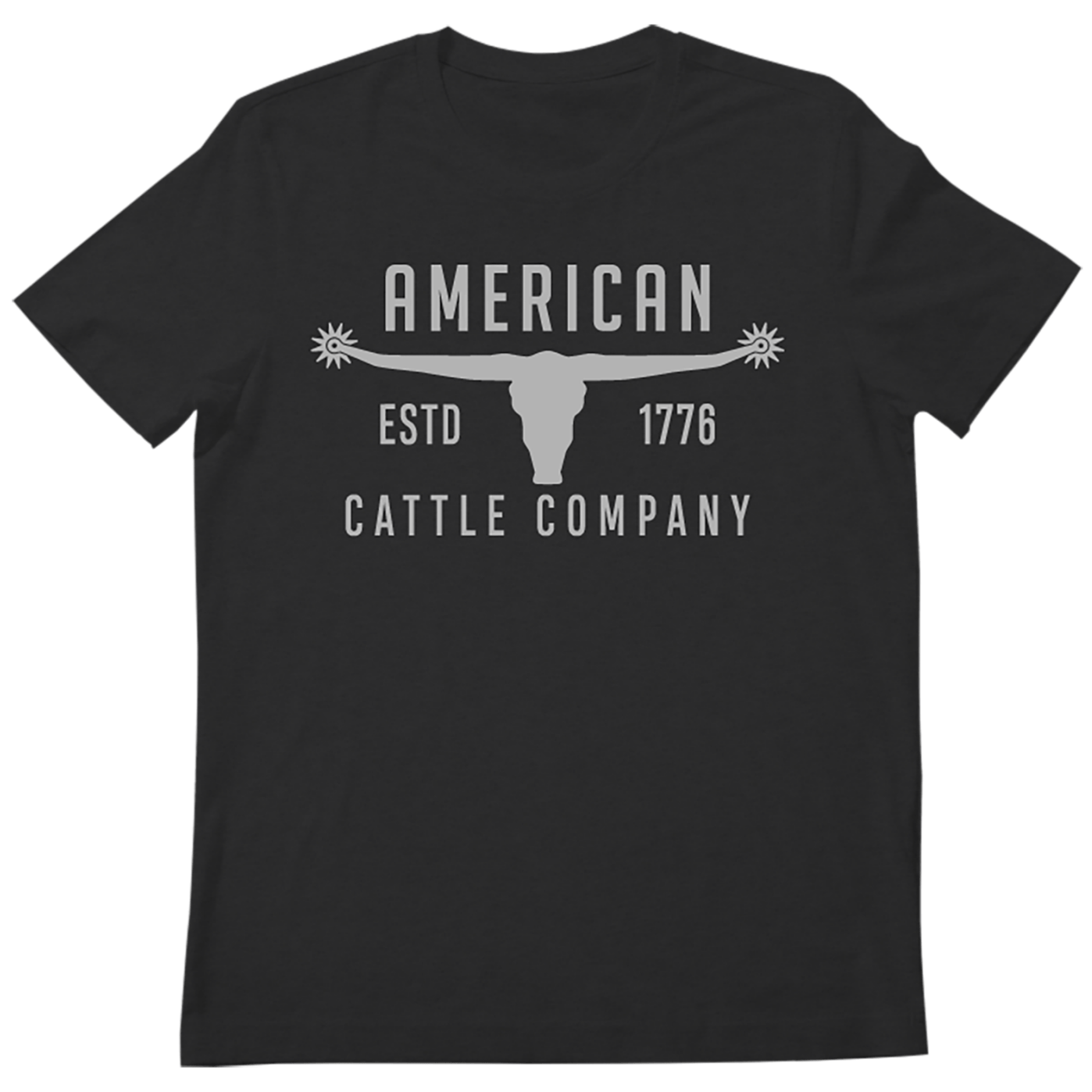 Rural Cloth T-Shirt Bull Spurs Tee-Black Frost