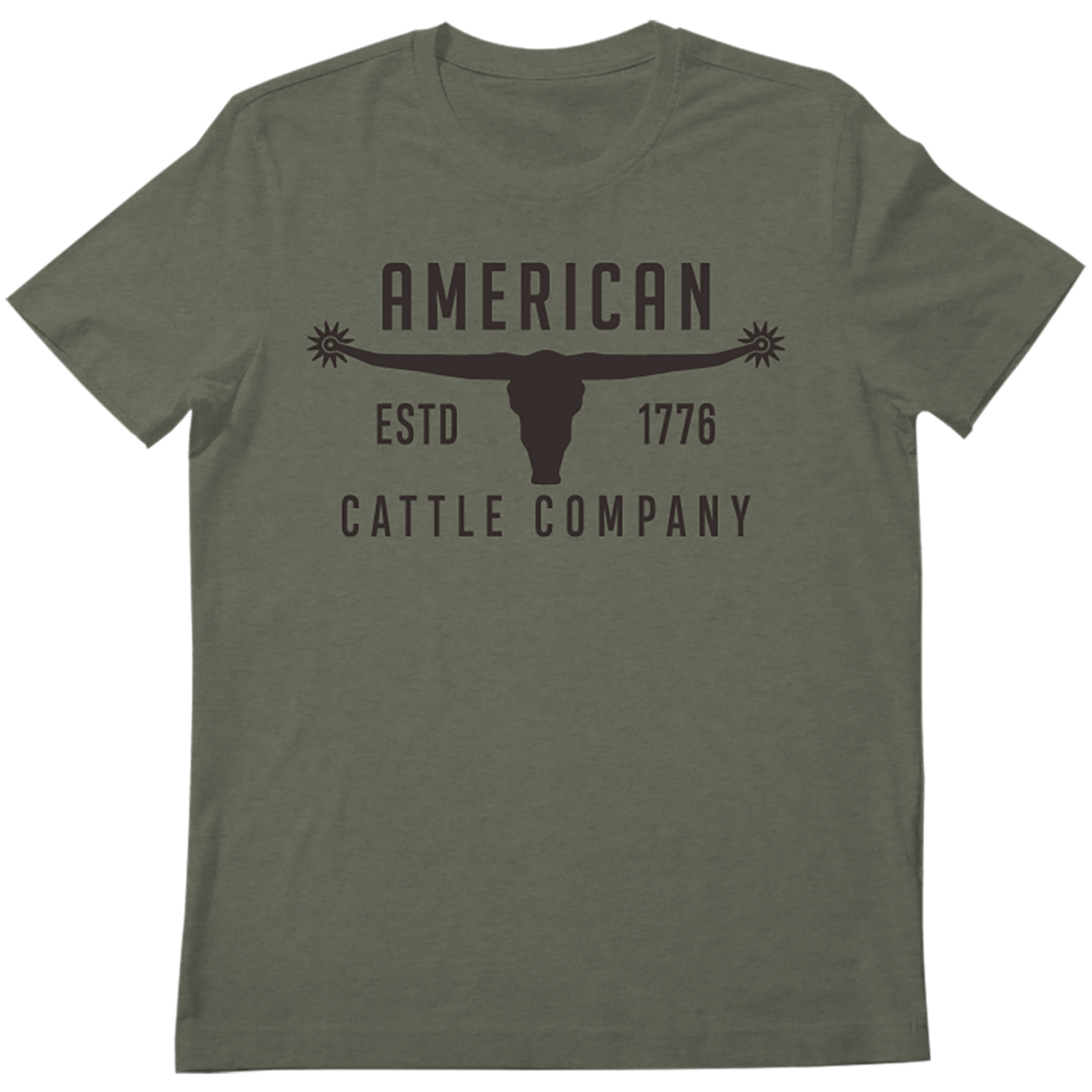 Rural Cloth T-Shirt Bull Spurs Tee-Heather Sage