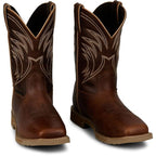 Russell's Western Wear, Inc. Boots Justin Men's Pecan Brown Stampede Daywork Waterproof Steel Toe Work Boots SE4243