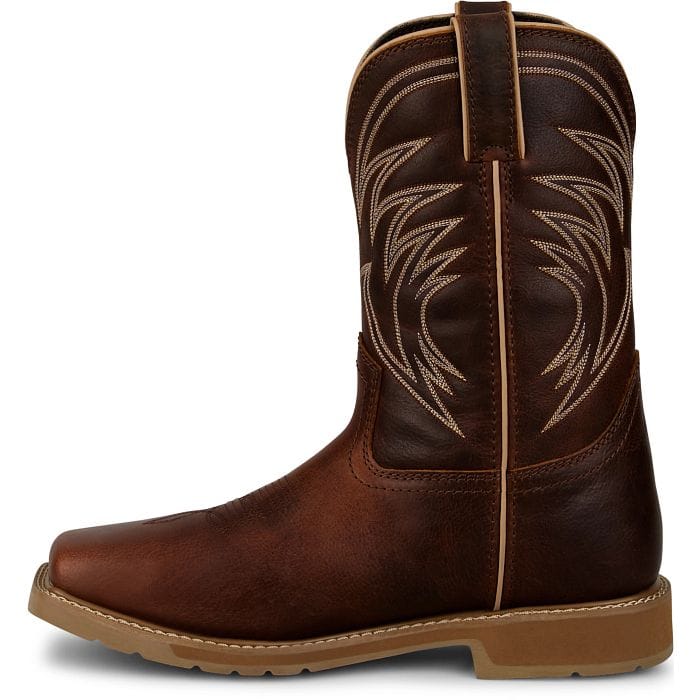 Russell's Western Wear, Inc. Boots Justin Men's Pecan Brown Stampede Daywork Waterproof Steel Toe Work Boots SE4243