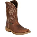 Russell's Western Wear, Inc. Boots Justin Men's Pecan Brown Stampede Daywork Waterproof Steel Toe Work Boots SE4243