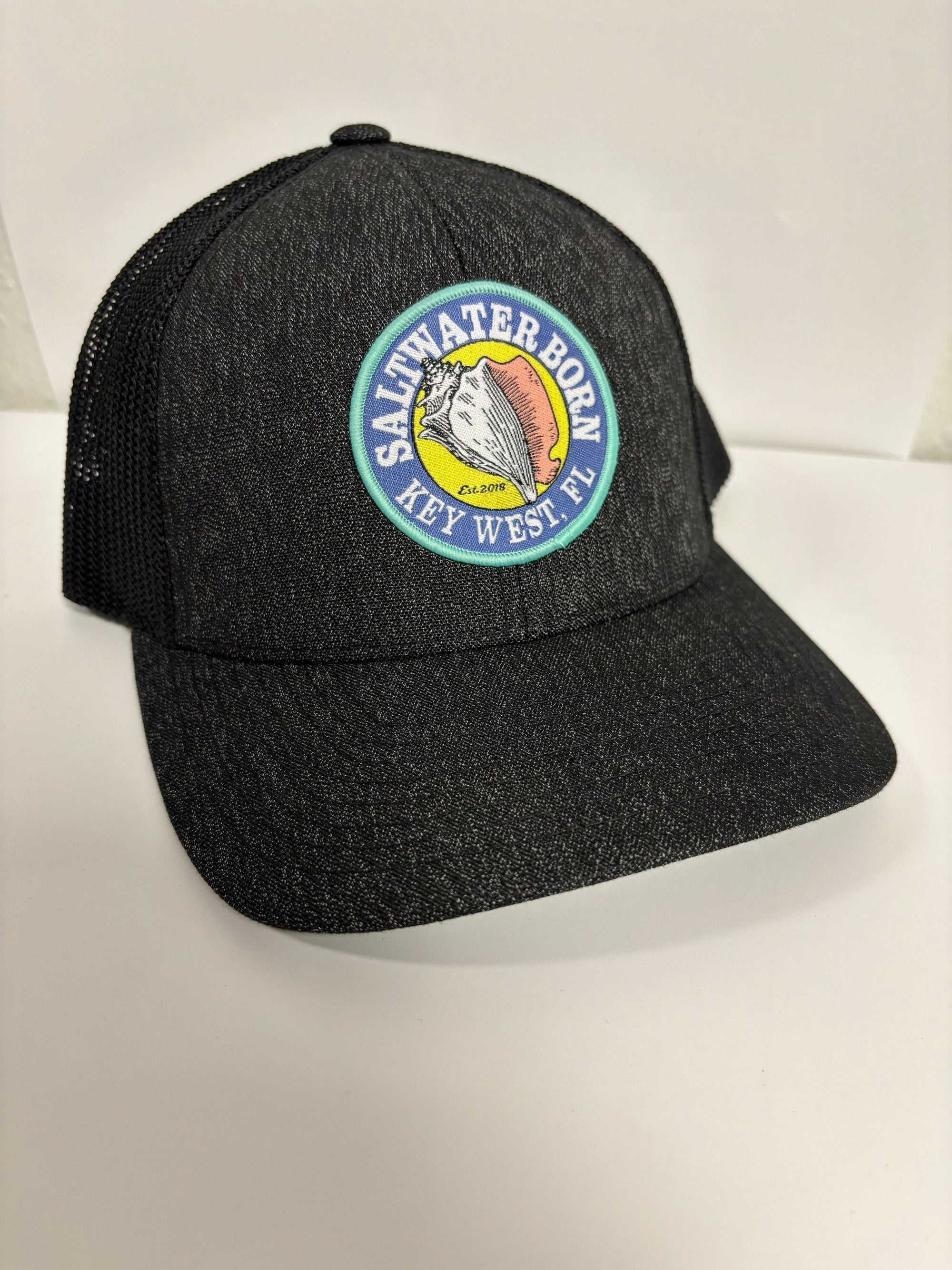 Saltwater Born Accessories S/M / BLACK HEATHER/BLACK Key West, FL Flexfit Hat