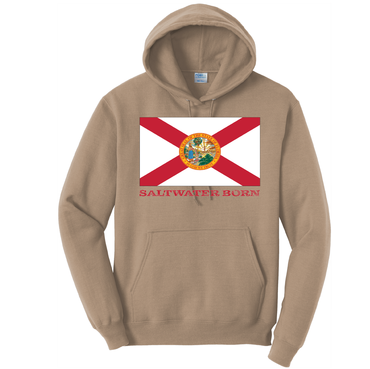 Saltwater Born Cotton Hoodie Florida Flag Cotton Hoodie