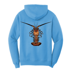 Saltwater Born Cotton Hoodie S / AQUATIC BLUE Florida Keys Realistic Lobster Cotton Hoodie