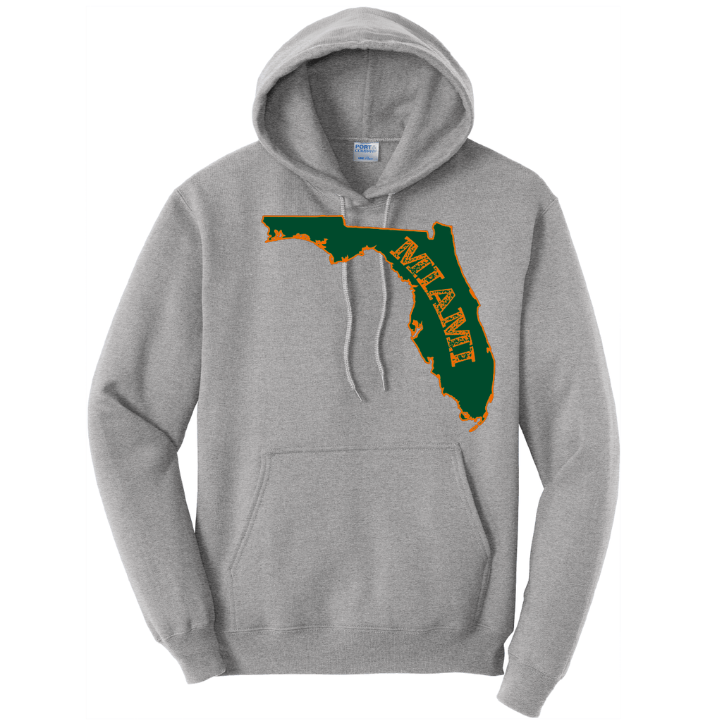 Saltwater Born Cotton Hoodie S / ATHLETIC HEATHER Miami Orange and Green Cotton Hoodie