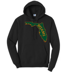Saltwater Born Cotton Hoodie S / JET BLACK Miami Orange and Green Cotton Hoodie