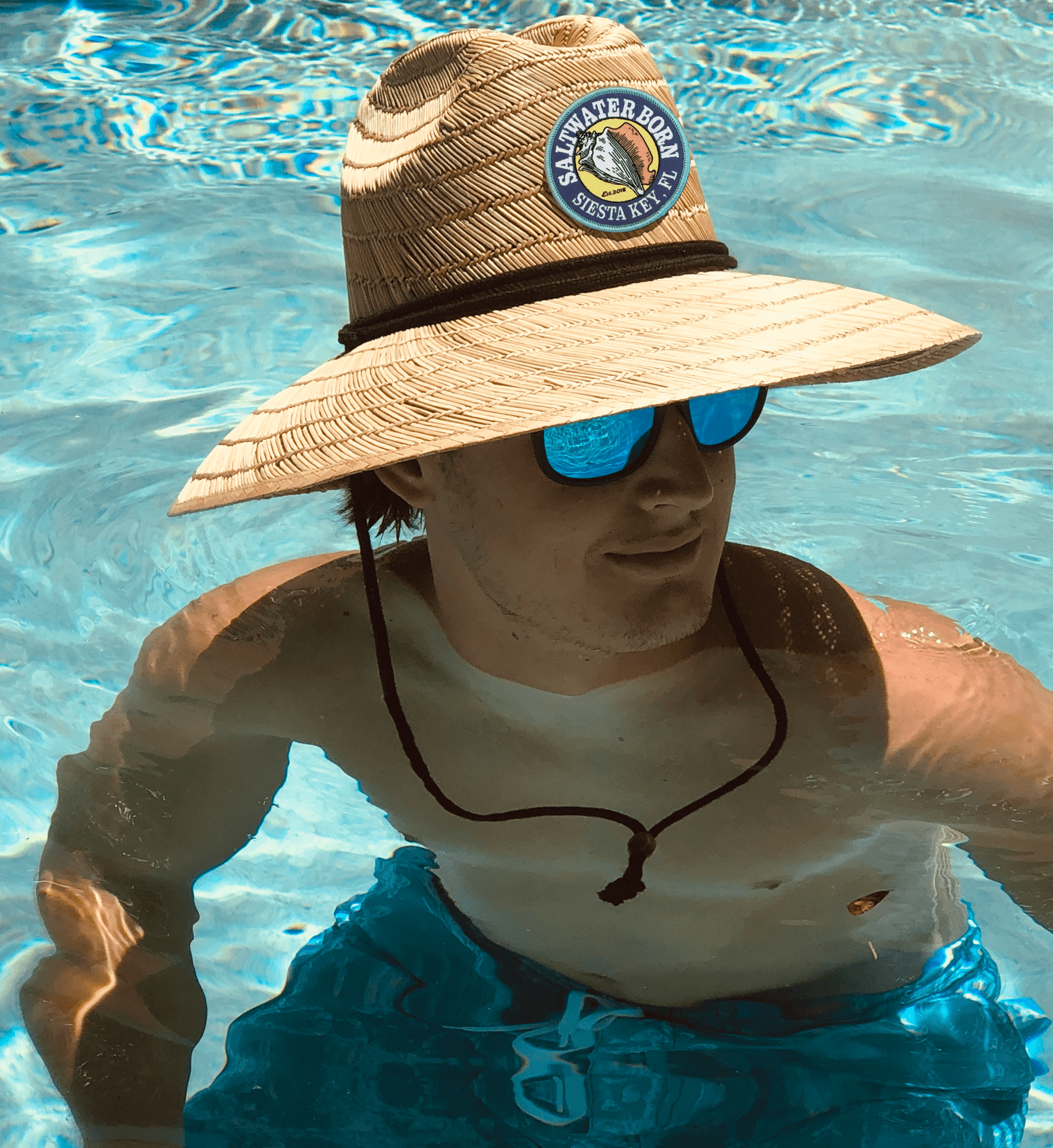 Saltwater Born Hats ONE SIZE Siesta Key Lifeguard Straw Hat