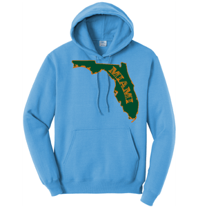 Saltwater Born Outerwear S / AQUATIC BLUE Miami Orange and Green Cotton Hoodie