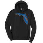 Saltwater Born Outerwear S / JET BLACK Orange and Blue Cotton Hoodie