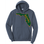Saltwater Born Outerwear S / STEEL BLUE Miami Orange and Green Cotton Hoodie