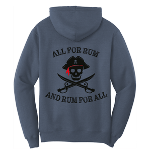 Saltwater Born Outerwear St. Pete Beach, FL "All For Rum and Rum For All" Cotton Hoodie