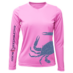 SALTWATER BORN Shirts Blue Crab Wrap Women's Long Sleeve UPF 50+ Dry-Fit Shirt