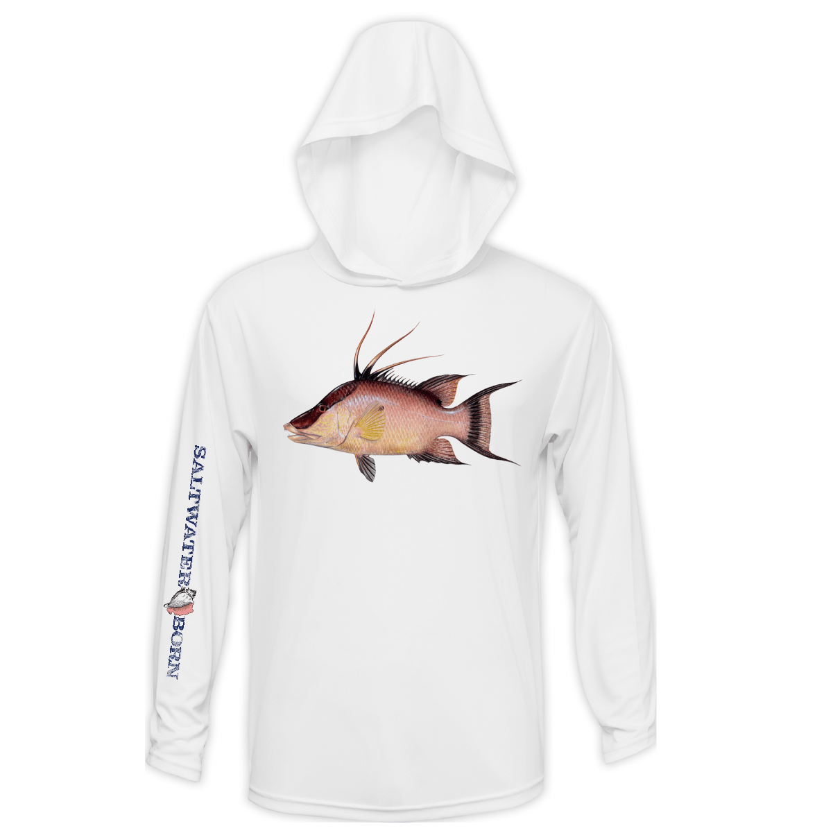 Saltwater Born Shirts Hogfish Long Sleeve UPF 50+ Dry-Fit Hoodie