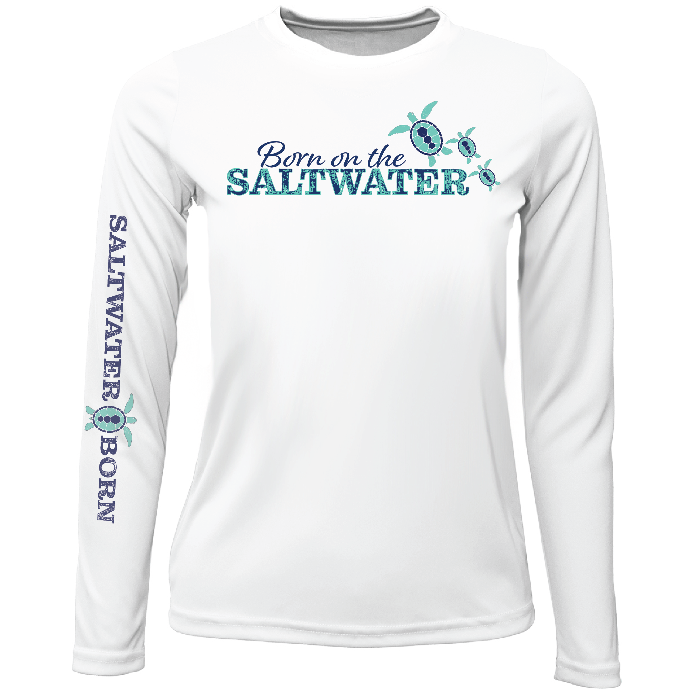 Saltwater Born Shirts Key West, FL "Born On The Saltwater" Girl's Long Sleeve UPF 50+ Dry-Fit Shirt