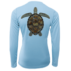 Saltwater Born Shirts Key West Realistic Turtle Women's Long Sleeve UPF 50+ Dry-Fit Shirt
