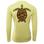 Saltwater Born Shirts Key West Realistic Turtle Women's Long Sleeve UPF 50+ Dry-Fit Shirt