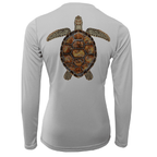Saltwater Born Shirts Key West Realistic Turtle Women's Long Sleeve UPF 50+ Dry-Fit Shirt