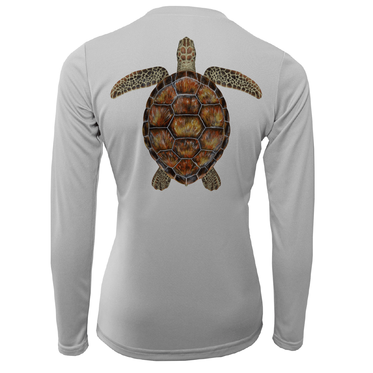 Saltwater Born Shirts Key West Realistic Turtle Women's Long Sleeve UPF 50+ Dry-Fit Shirt