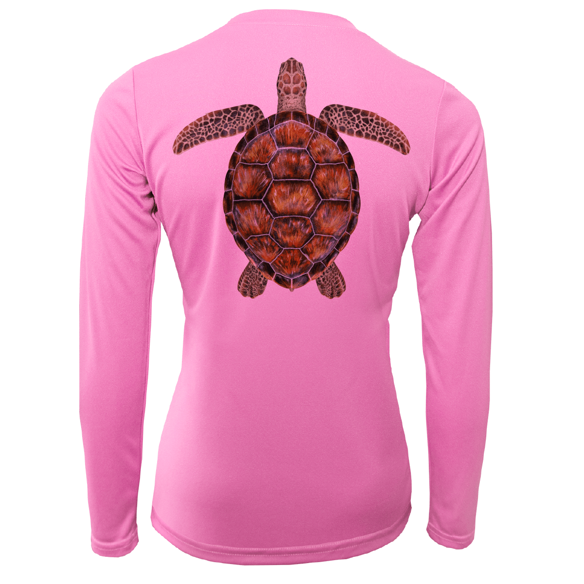 Saltwater Born Shirts Key West Realistic Turtle Women's Long Sleeve UPF 50+ Dry-Fit Shirt