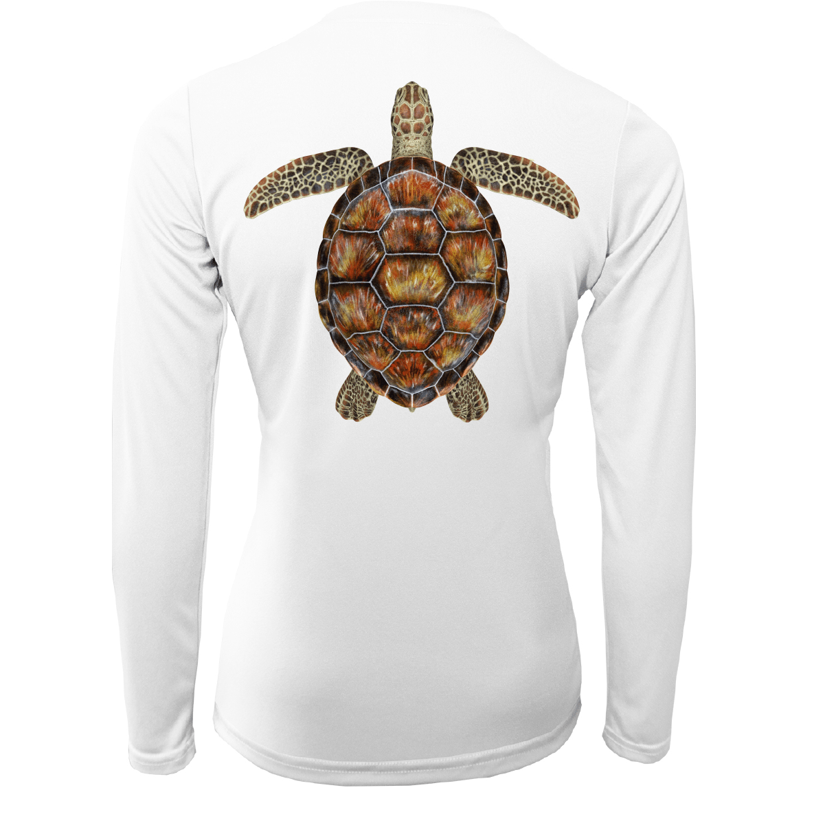 Saltwater Born Shirts Key West Realistic Turtle Women's Long Sleeve UPF 50+ Dry-Fit Shirt