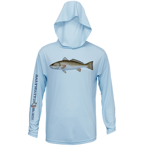 Saltwater Born Shirts M / ICE BLUE Redfish Long Sleeve UPF 50+ Dry-Fit Hoodie
