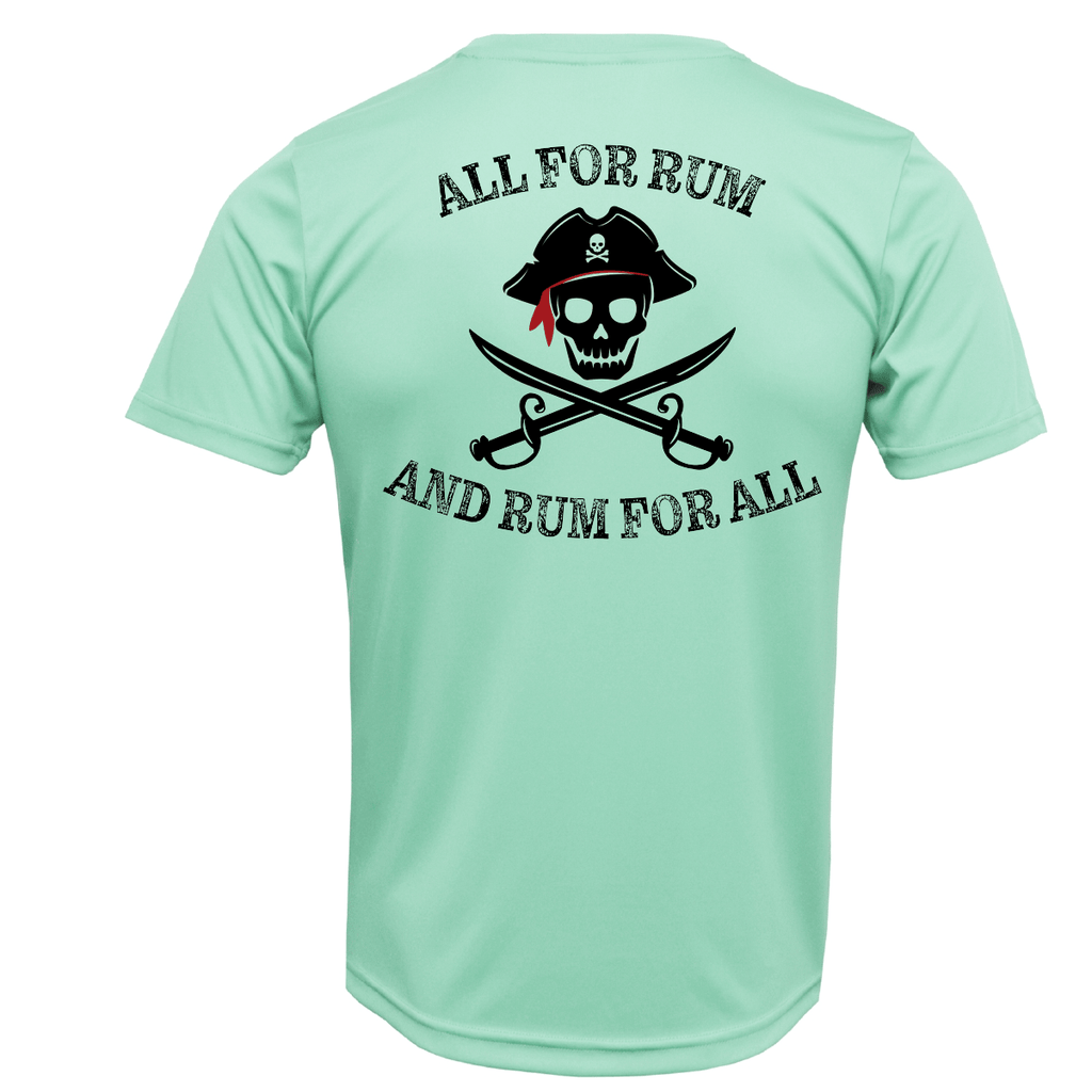 Saltwater Born Shirts M / SEAFOAM Key West, FL "All For Rum and Rum For All" Men's Short Sleeve UPF 50+ Dry-Fit Shirt