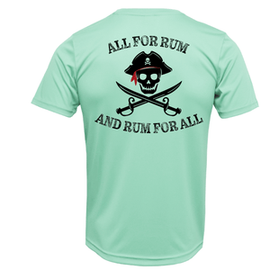 Saltwater Born Shirts M / SEAFOAM Key West, FL "All For Rum and Rum For All" Men's Short Sleeve UPF 50+ Dry-Fit Shirt