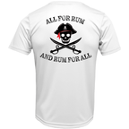 Saltwater Born Shirts M / WHITE Key West, FL "All For Rum and Rum For All" Men's Short Sleeve UPF 50+ Dry-Fit Shirt