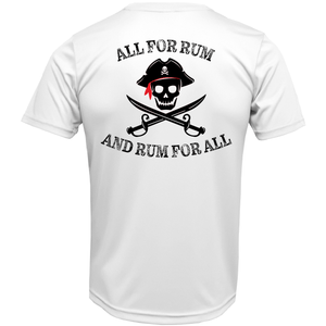 Saltwater Born Shirts M / WHITE Key West, FL "All For Rum and Rum For All" Men's Short Sleeve UPF 50+ Dry-Fit Shirt