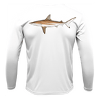 Saltwater Born Shirts M / WHITE Siesta Key, FL Blacktip Long Sleeve UPF 50+ Dry-Fit Shirt