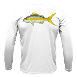Saltwater Born Shirts M / WHITE Yellowtail Long Sleeve UPF 50+ Dry-Fit Shirt