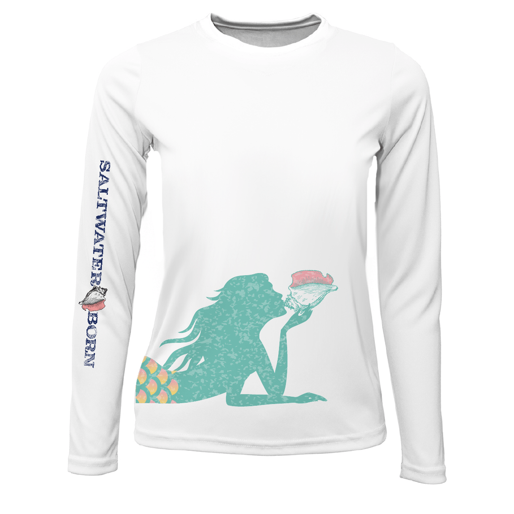 SALTWATER BORN Shirts Mermaid Wrap Long Sleeve UPF 50+ Dry-Fit Shirt