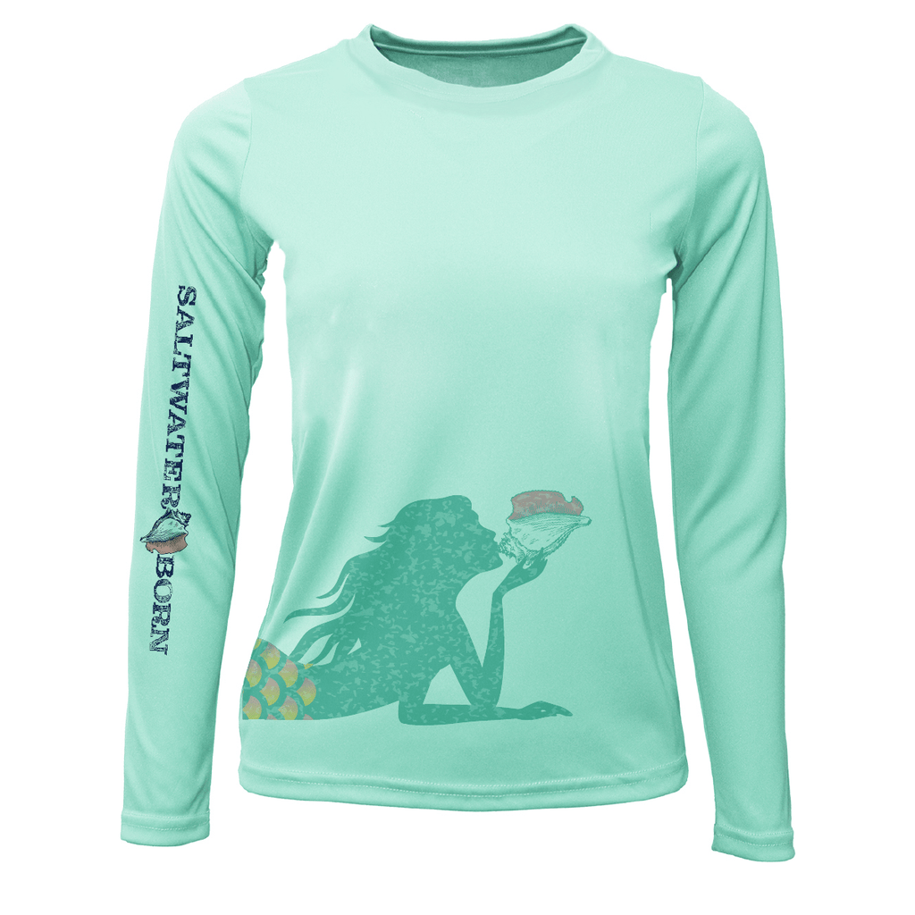 SALTWATER BORN Shirts Mermaid Wrap Long Sleeve UPF 50+ Dry-Fit Shirt