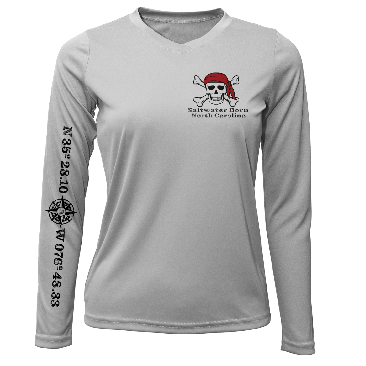 Saltwater Born Shirts North Carolina Blackbeard Women's Long Sleeve UPF 50+ Dry-Fit Shirt