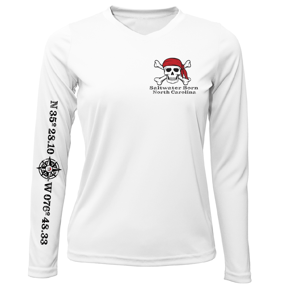 Saltwater Born Shirts North Carolina Blackbeard Women's Long Sleeve UPF 50+ Dry-Fit Shirt