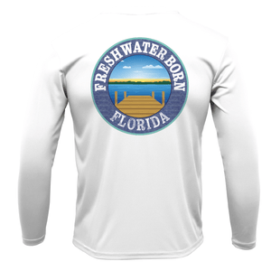 Saltwater Born Shirts Orange and Blue Freshwater Born Men's Long Sleeve UPF 50+ Dry-Fit Shirt