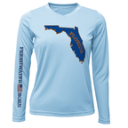 Saltwater Born Shirts Orange and Blue Freshwater Born Women's Long Sleeve UPF 50+ Dry-Fit Shirt