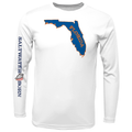 Saltwater Born Shirts Orange and Blue Key West, FL Long Sleeve UPF 50+ Dry-Fit Shirt