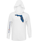 Saltwater Born Shirts Orange and Blue Long Sleeve UPF 50+ Dry-Fit Hoodie
