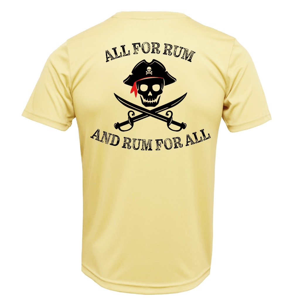 Saltwater Born Shirts S / CANARY Key West, FL "All For Rum and Rum For All" Men's Short Sleeve UPF 50+ Dry-Fit Shirt