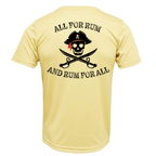 Saltwater Born Shirts S / CANARY Key West, FL "All For Rum and Rum For All" Men's Short Sleeve UPF 50+ Dry-Fit Shirt