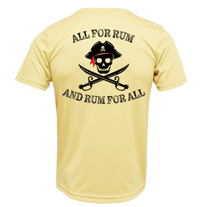 Saltwater Born Shirts S / CANARY Key West, FL "All For Rum and Rum For All" Men's Short Sleeve UPF 50+ Dry-Fit Shirt