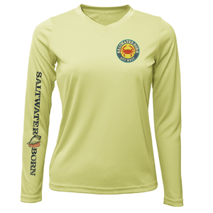 Saltwater Born Shirts S / CANARY Key West Steamed Crab Women's Long Sleeve UPF 50+ Dry-Fit Shirt
