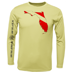 Saltwater Born Shirts S / CANARY Siesta Key, FL Florida Diver Long Sleeve UPF 50+ Dry-Fit Shirt