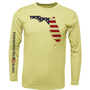Saltwater Born Shirts S / CANARY State of Florida USA Freshwater Born Men's Long Sleeve UPF 50+ Dry-Fit Shirt